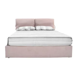 Letto matrimoniale con contenitore in tessuto