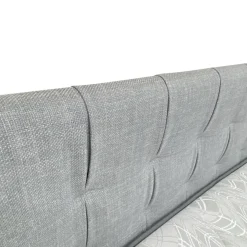 LETTO MATRIMONIALE CON CONTENITORE IN TESSUTO GRIGIO CHIARO