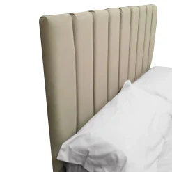 LETTO MATRIMONIALE CONTENITORE MOD. TEDDY IN VELLUTO SABBIA
