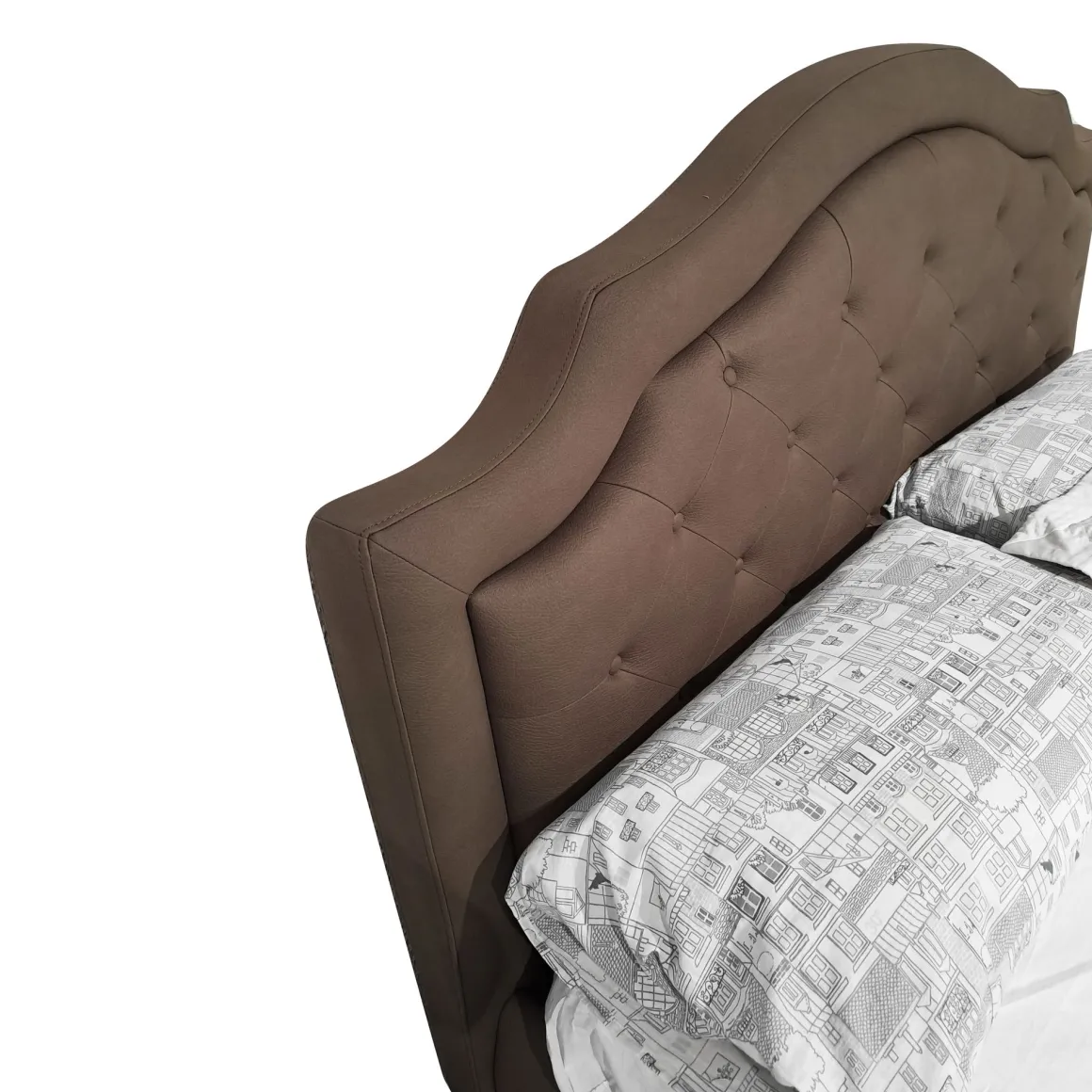LETTO MATRIMONIALE CONTENITORE MOD. VICTORY ECONABUK MARRONE