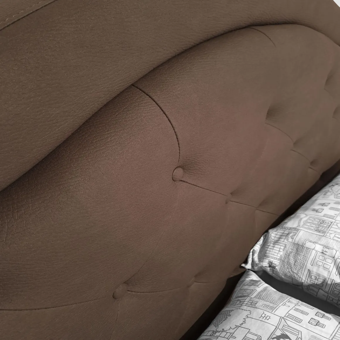 LETTO MATRIMONIALE CONTENITORE MOD. VICTORY ECONABUK MARRONE