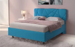LETTO MATRIMONIALE CONTENITORE MOD. POP TESSUTO LYCRA AZZURRO