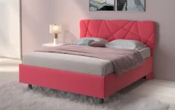 LETTO MATRIMONIALE CONTENITORE MOD. POP TESSUTO LYCRA ROSA