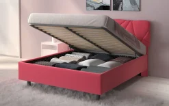 LETTO MATRIMONIALE CONTENITORE MOD. POP TESSUTO LYCRA ROSA