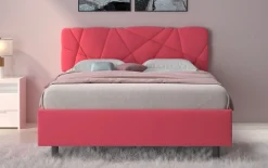 LETTO MATRIMONIALE CONTENITORE MOD. POP TESSUTO LYCRA ROSA