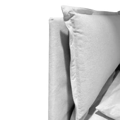 LETTO MATRIMONIALE CONTENITORE IN TESSUTO GRIGIO CHIARO