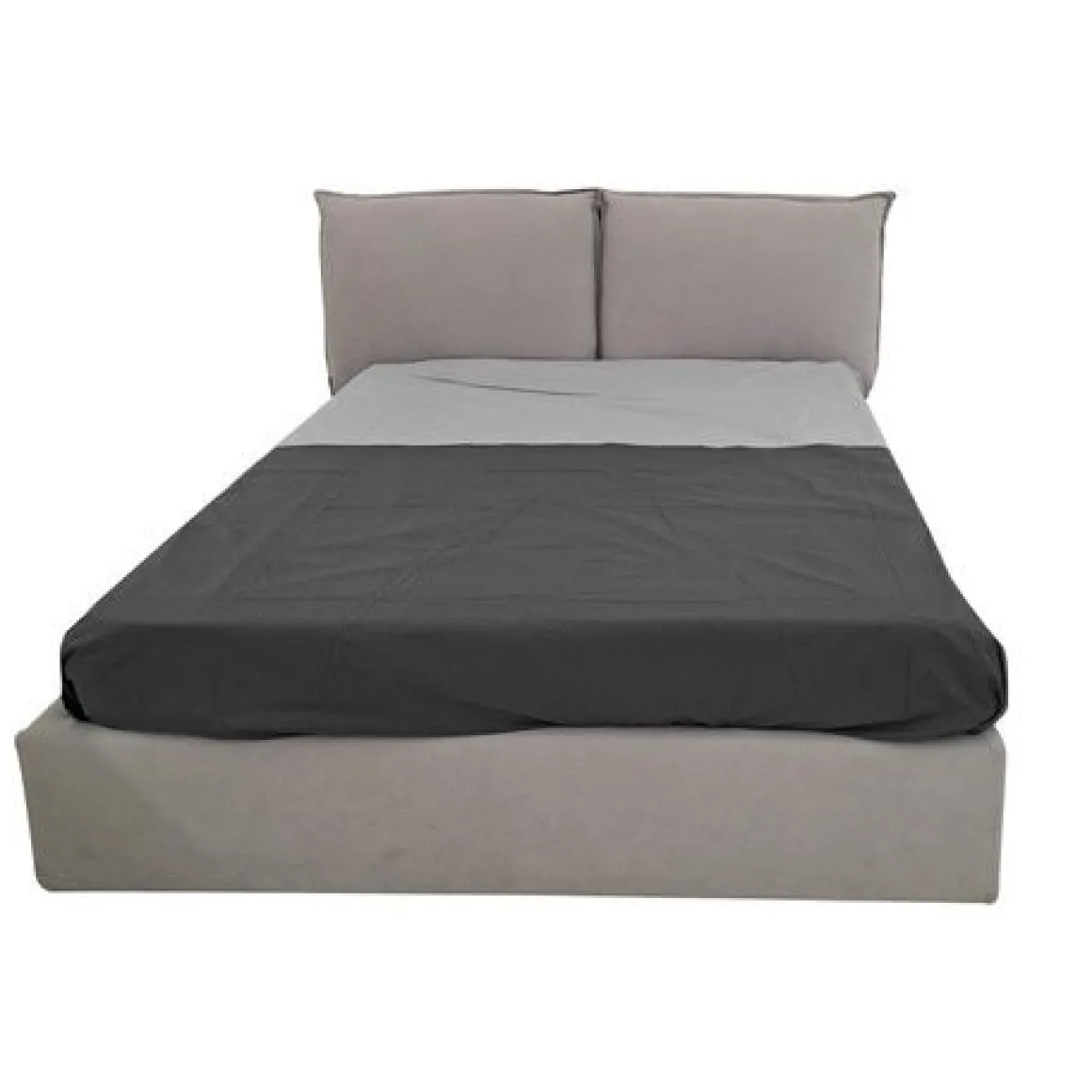 LETTO MATRIMONIALE CONTENITORE MOD. LEILAH IN TESSUTO GRIGIO