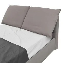 LETTO MATRIMONIALE CONTENITORE MOD. LEILAH IN TESSUTO GRIGIO