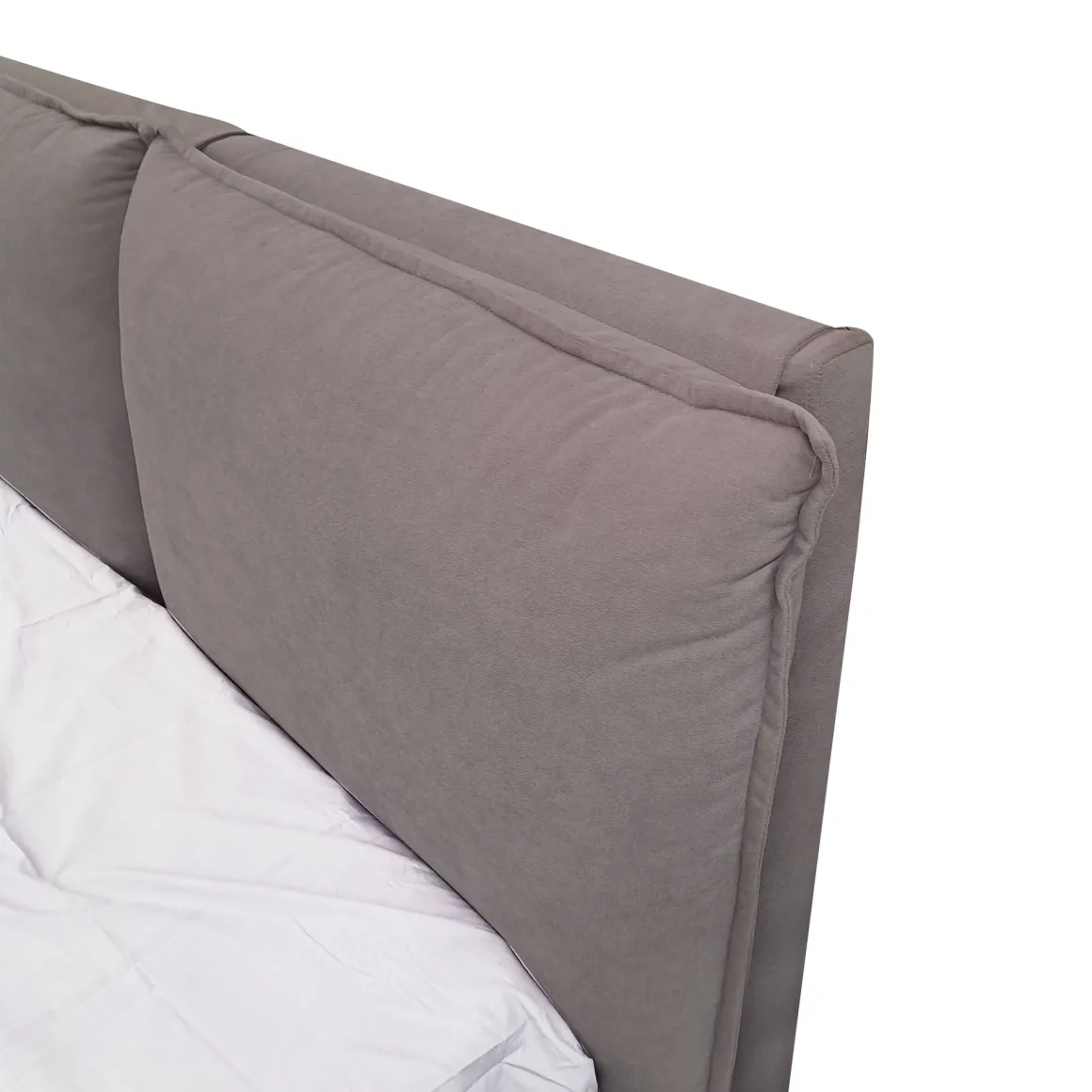 LETTO MATRIMONIALE CONTENITORE MOD. LEILAH IN TESSUTO GRIGIO