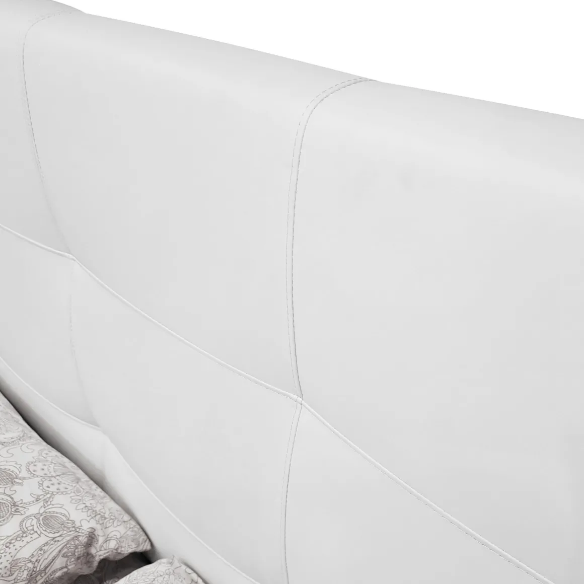 LETTO MATRIMONIALE CONTENITORE MOD. NAPOLI IN ECOPELLE BIANCA