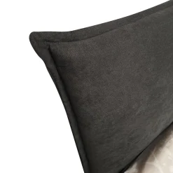 LETTO MATRIMONIALE CONTENITORE MOD. LINE IN TESSUTO GRIGIO SCURO