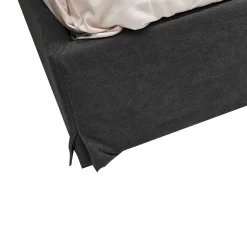 LETTO MATRIMONIALE CONTENITORE MOD. LINE IN TESSUTO GRIGIO SCURO
