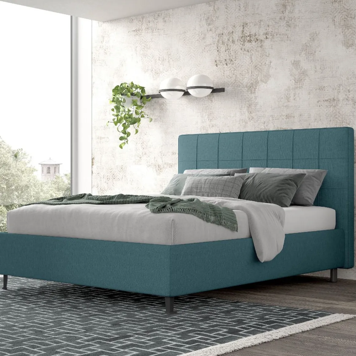 Letto matrimoniale in tessuto: offerta letto contenitore in tessuto