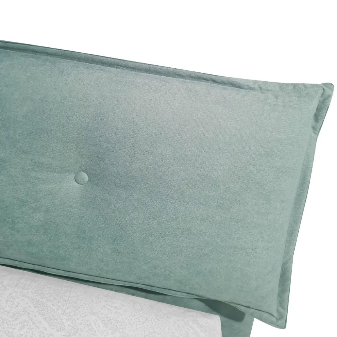 LETTO MATRIMONIALE IN TESSUTO VERDE ACQUA