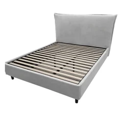 LETTO MATRIMONIALE LINE CON GIROLETTO IN TESSUTO GRIGIO CHIARO