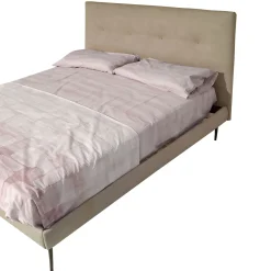 LETTO MATRIMONIALE MOD. SIMPLE CON GIROLETTO IN TESSUTO ECONABUK GRIGIO