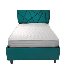 LETTO 1 PIAZZA E MEZZA CONTENITORE MOD. POP IN TESSUTO LYCRA VERDE PETROLIO