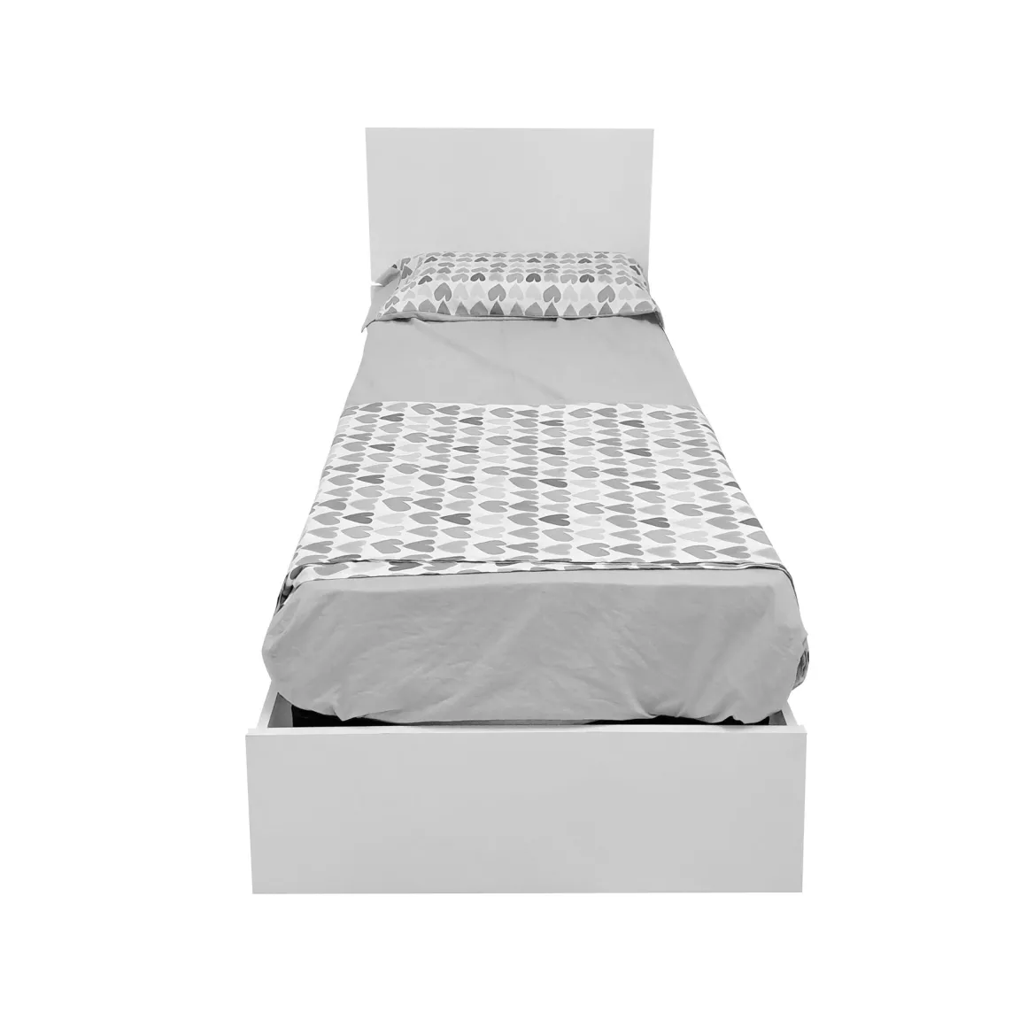 LETTO SINGOLO CON GIROLETTO BIANCO OPACO