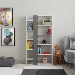 LIBRERIA LIFT BIANCO E RETRO GRAY: vendita online LIBRERIA LIFT BIANCO E RETRO GRAY in offerta