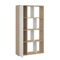 LIBRERIA MODELLO MAZE JACKSON HICKORY E BIANCO LUCIDO