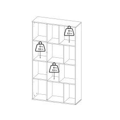 LIBRERIA MODELLO MAZE JACKSON HICKORY E BIANCO LUCIDO