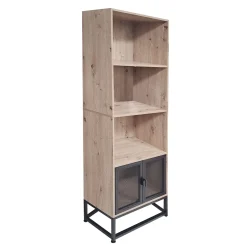 LIBRERIA CM 60X30 H.180 ROVERE NODATO E METALLO NERO: vendita online LIBRERIA CM 60X30 H.180 ROVERE NODATO E METALLO NERO in offerta