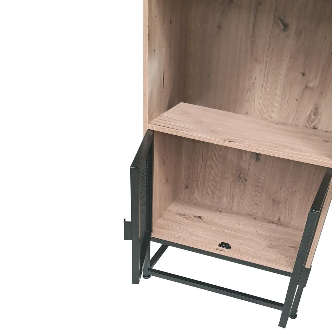 LIBRERIA CM 60X30 H.180 ROVERE NODATO E METALLO NERO: vendita online LIBRERIA CM 60X30 H.180 ROVERE NODATO E METALLO NERO in offerta