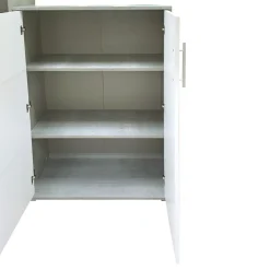 Libreria con ante: libreria con ante beton e bianco frassinato