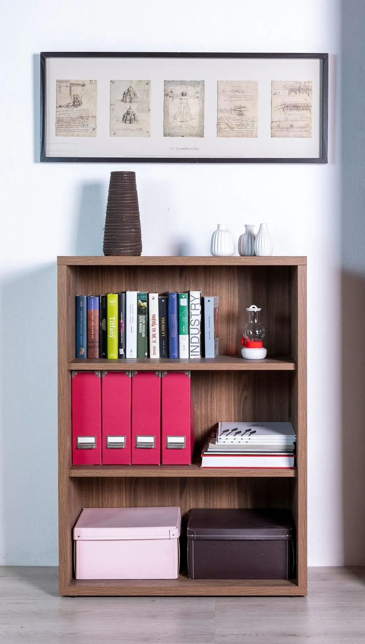LIBRERIA MOD.DA VINCI CM 81,6X35,7 H. 112,3 NOCE BRERA: vendita online LIBRERIA MOD.DA VINCI CM 81,6X35,7 H. 112,3 NOCE BRERA in offerta