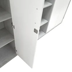 LIBRERIA OMEGA II BIANCO FRASSINATO E CEMENTO: vendita online LIBRERIA OMEGA II BIANCO FRASSINATO E CEMENTO in offerta