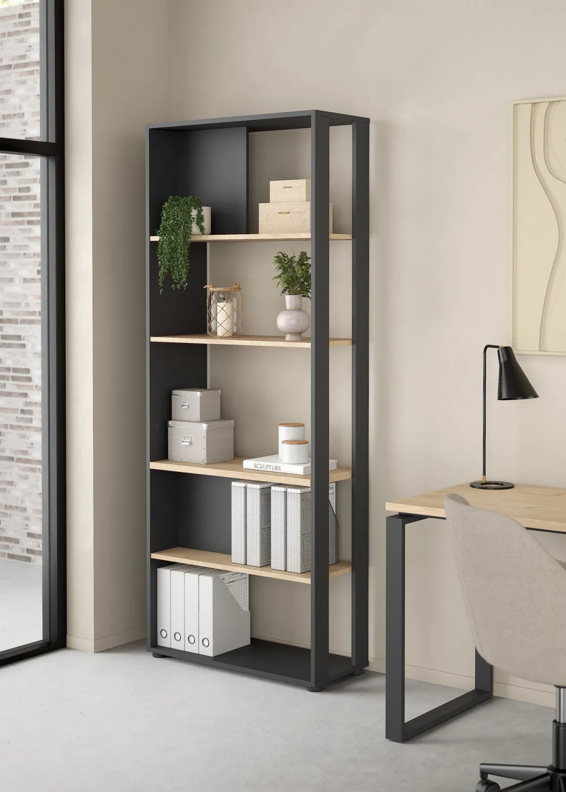 LIBRERIA SIGN CM 79.6X34.4 H.204.7 GRIGIO OPACO E JACKSON HICHORY : vendita online LIBRERIA SIGN CM 79.6X34.4 H.204.7 GRIGIO OPACO E JACKSON HICHORY in offerta