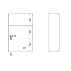 LIBRERIA SIGN CM 79.6X34.3 H. 123.6 GRIGIO OPACO: vendita online LIBRERIA SIGN CM 79.6X34.3 H. 123.6 GRIGIO OPACO in offerta