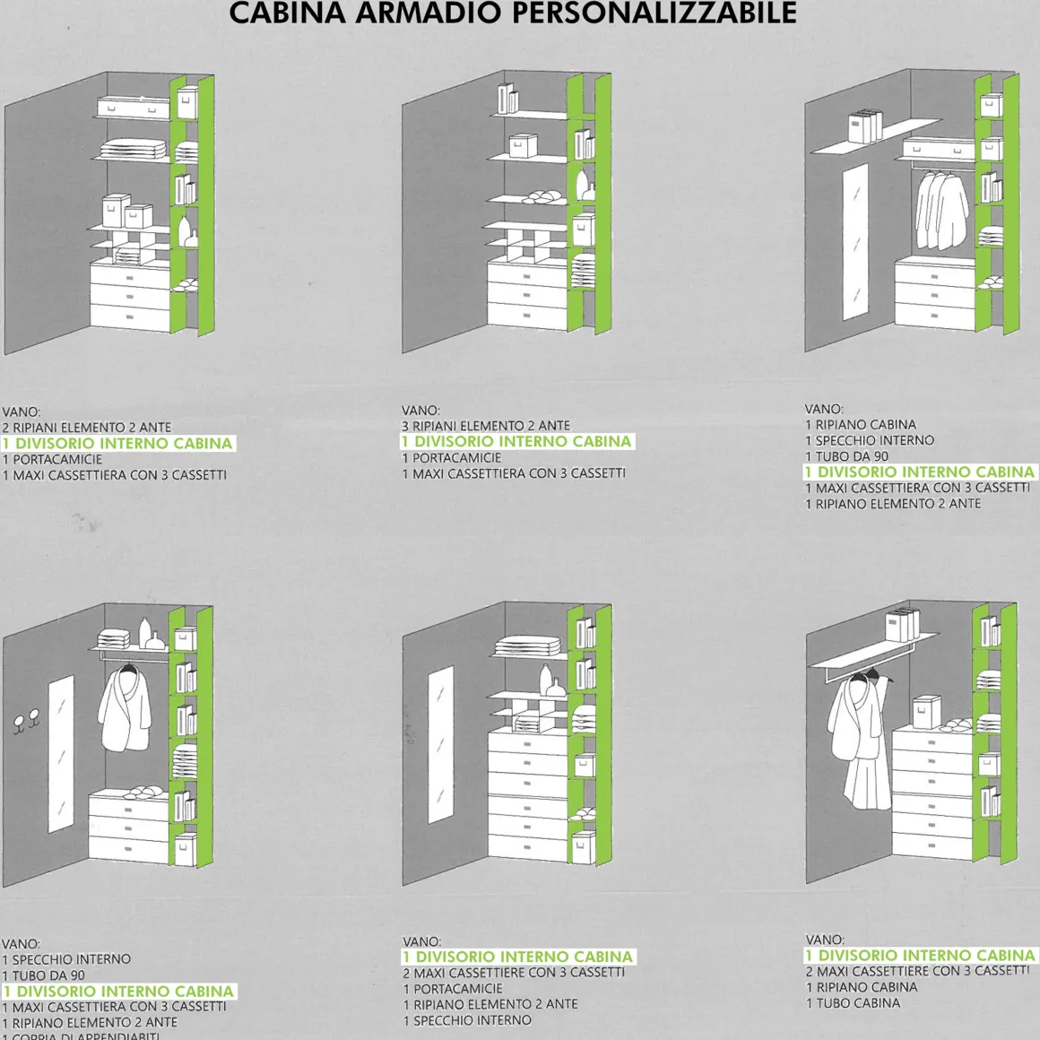 LIBRERIA 28,7x44,2 H. 244,1 GRIGIO PERLA