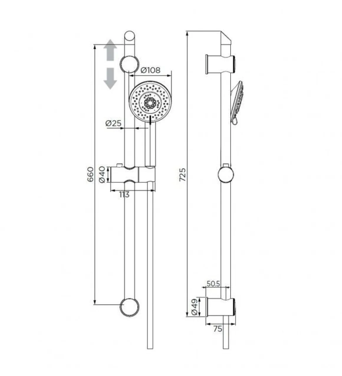 LINEA EDERA - SET SALISCENDI 5 GETTI CROMO