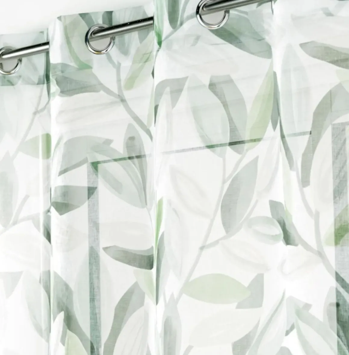 LINEA ELEONORE - TENDA CON OCCHIELLI IN POLIESTERE 140X280 STAMPA FOGLIE: vendita online LINEA ELEONORE - TENDA CON OCCHIELLI IN POLIESTERE 140X280 STAMPA FOGLIE in offerta