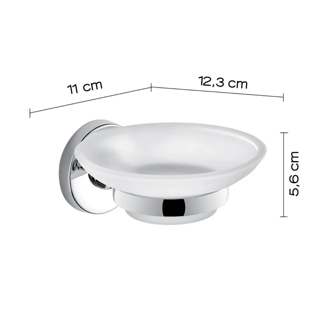 LINEA FELCE - PORTA SAPONE CROMATO E BIANCO SATINATO 11X12,5X5,6CM
