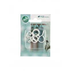 LINEA IDEAS 12 - SET 6 ANELLI PER TENDA IN METALLO MOD. GANCIO COLORE BIANCO : vendita online LINEA IDEAS 12 - SET 6 ANELLI PER TENDA IN METALLO MOD. GANCIO COLORE BIANCO in offerta