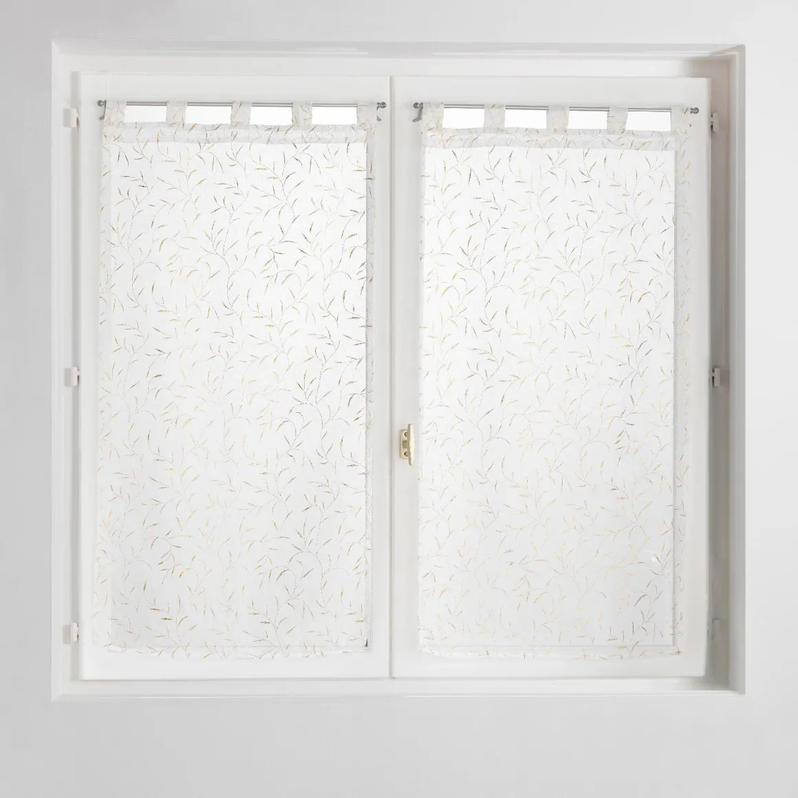 LINEA MAISSA - TENDA DRITTA CON PASSANTI 60X120CM VELO SABBIATO CON DECORO ORO: vendita online LINEA MAISSA - TENDA DRITTA CON PASSANTI 60X120CM VELO SABBIATO CON DECORO ORO in offerta