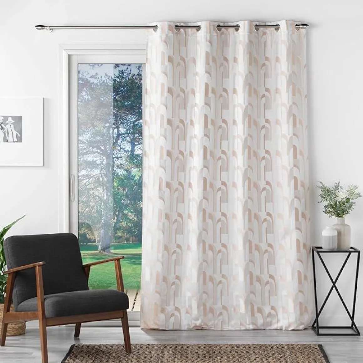 LINEA MEDICIS - TENDA JACQUARD CON OCCHIELLI 140X260CM NATURALE: vendita online LINEA MEDICIS - TENDA JACQUARD CON OCCHIELLI 140X260CM NATURALE in offerta