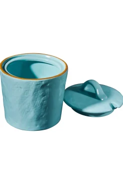 LINEA MEDITERRANEO - ZUCCHERIERA IN GRES CON COPERCHIO 9X9X10.5M ASSORTITO
