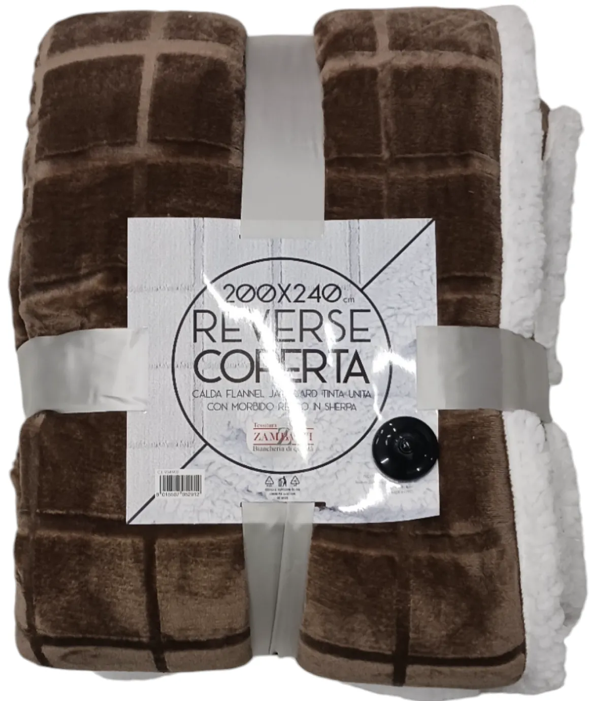 Linea Reverse: Coperta in Flanella e Sherpa 200x240 cm