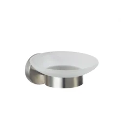 LINEA STEEL - PORTA SAPONE VETRO SATINATO E ACCIAIO