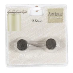 LINEA ANTIQUE - SET 2 FINALI PER TENDA MOD. TAPPO COLORE NERO-ORO : vendita online LINEA ANTIQUE - SET 2 FINALI PER TENDA MOD. TAPPO COLORE NERO-ORO in offerta