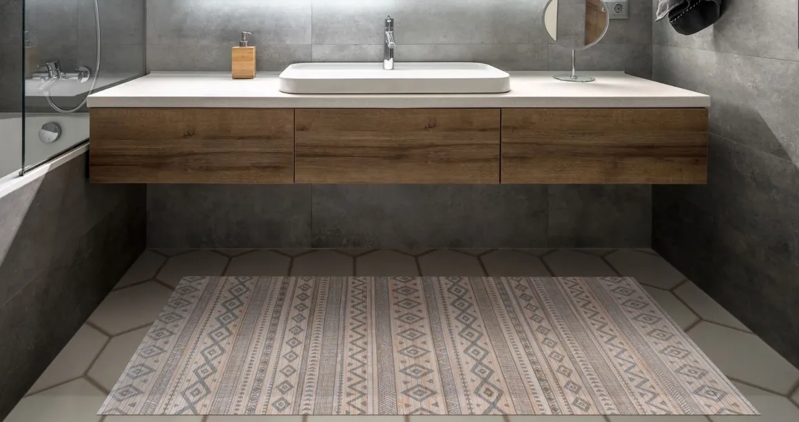 LINEA BAMBOO COOL - TAPPETO IN BAMBU' ETNIC BIANCO-GRIGIO 120X180CM: vendita online LINEA BAMBOO COOL - TAPPETO IN BAMBU' ETNIC BIANCO-GRIGIO 120X180CM in offerta