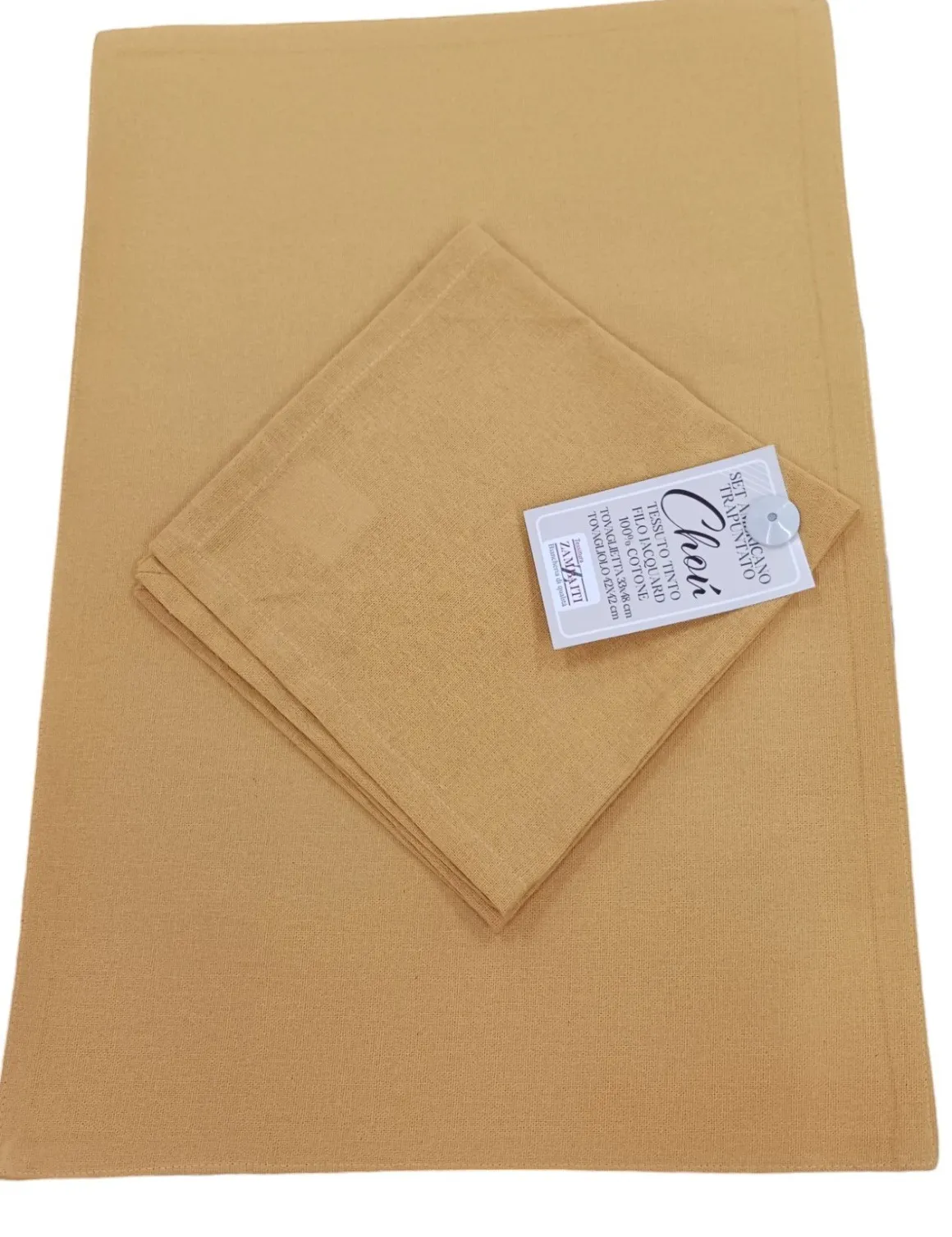 LINEA CHOU - SET AMERICANO IN COTONE TRAPUNTATO OCRA: vendita online LINEA CHOU - SET AMERICANO IN COTONE TRAPUNTATO OCRA in offerta
