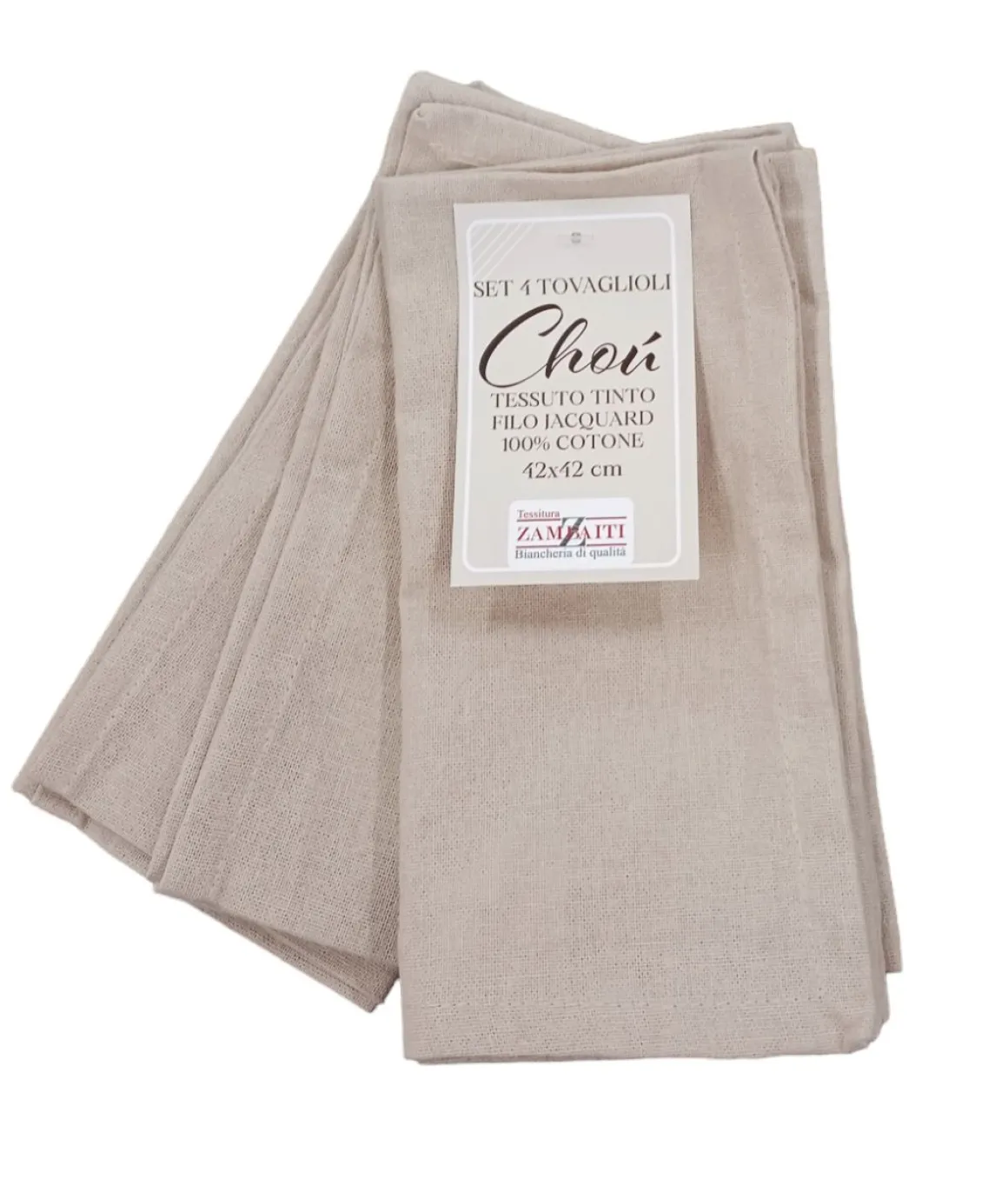 LINEA CHOU - 4 TOVAGLIOLI IN COTONE 42X42 CM TORTORA: vendita online LINEA CHOU - 4 TOVAGLIOLI IN COTONE 42X42 CM TORTORA in offerta