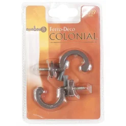 LINEA COLONIAL - SET 2 GANCI FERMATENDA IN METALLO COLORE RUGGINE : vendita online LINEA COLONIAL - SET 2 GANCI FERMATENDA IN METALLO COLORE RUGGINE in offerta