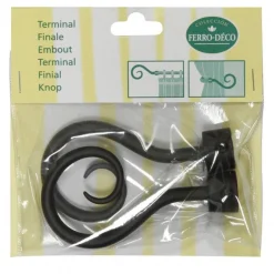 LINEA FERRO DECO - SET 2 FINALI PER TENDA MOD. UNCINO COLORE NERO : vendita online LINEA FERRO DECO - SET 2 FINALI PER TENDA MOD. UNCINO COLORE NERO in offerta