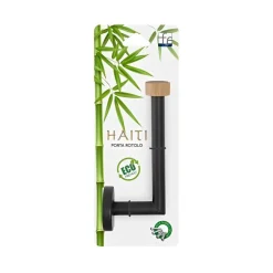 LINEA HAITI - PORTA ROTOLO NERO E NATURALE