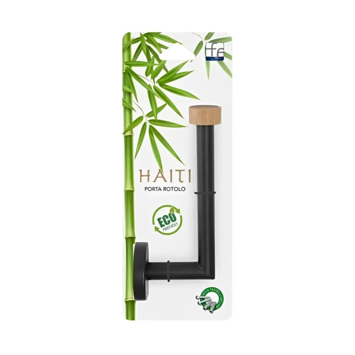 LINEA HAITI - PORTA ROTOLO NERO E NATURALE